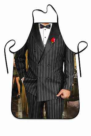 Прикольный фартук для мужчин Костюм 75 на 60 см черный Киев