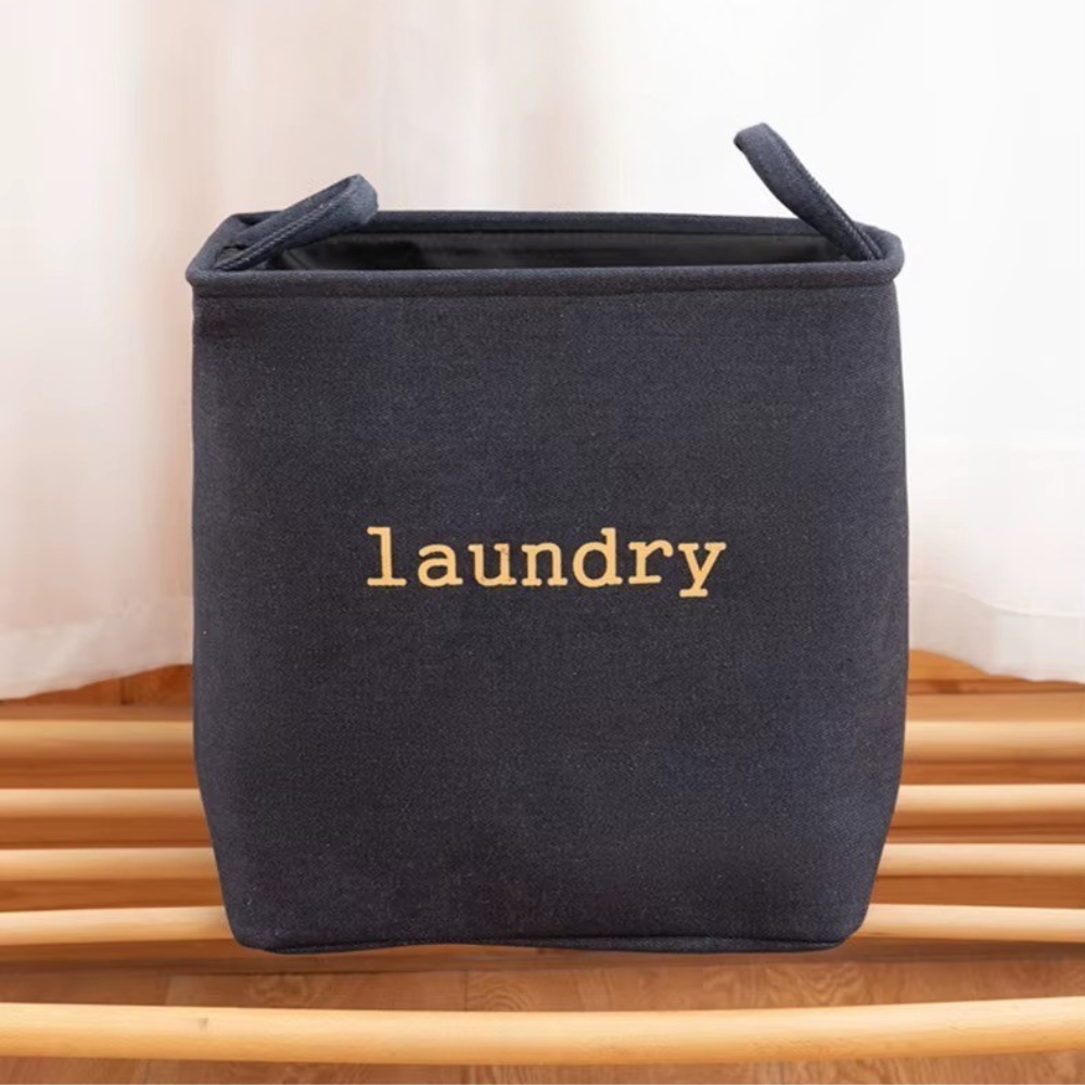 Органайзер-сумка для білизни у ванну кімнату для речей складаний, кошик для прання одягу з ручками темно-синій Кам'янець-Подільський - фото 2