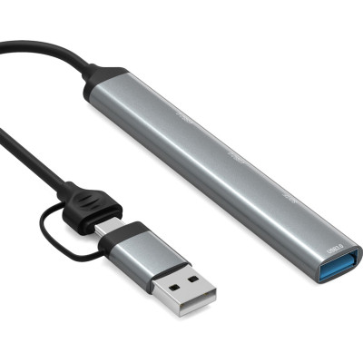Концентратор Dynamode 5-in-1 USB Type-C/Type-A to 1хUSB3.0, 2xUSB 2.0, card-reader SD/MicroSD (DM-UH-514) Винница - изображение 3