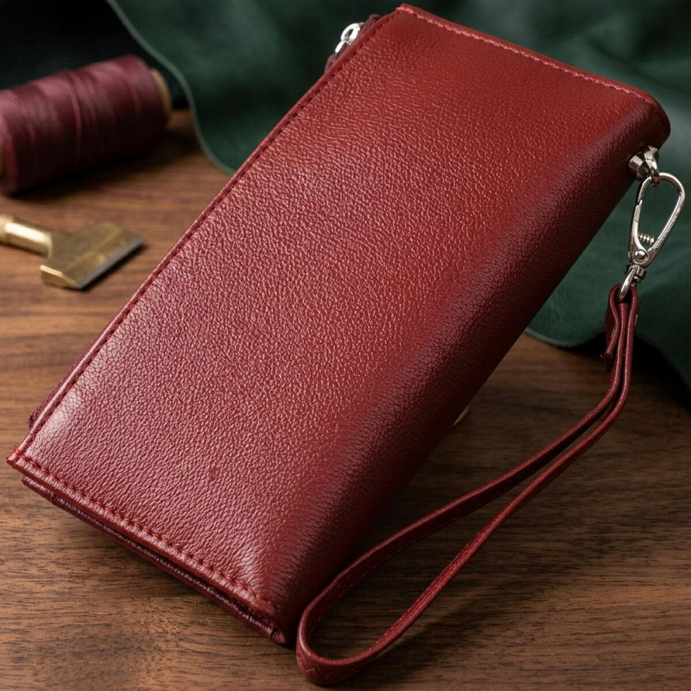 Стильный и яркий женский кошелек-клатч ST Leather 19433 Бордовый Киев - изображение 14