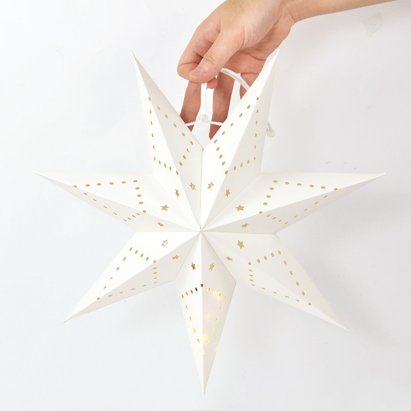 Бумажная подвесная звезда с узором 35 см белый Киев - изображение 3