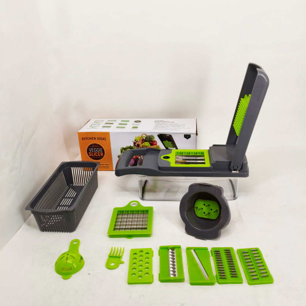 Овощерезка измельчитель 14 в 1 ситечко для яиц и нож для очистки овощей Veggie Slicer мультислайсер AQ-87 Львов - изображение 13
