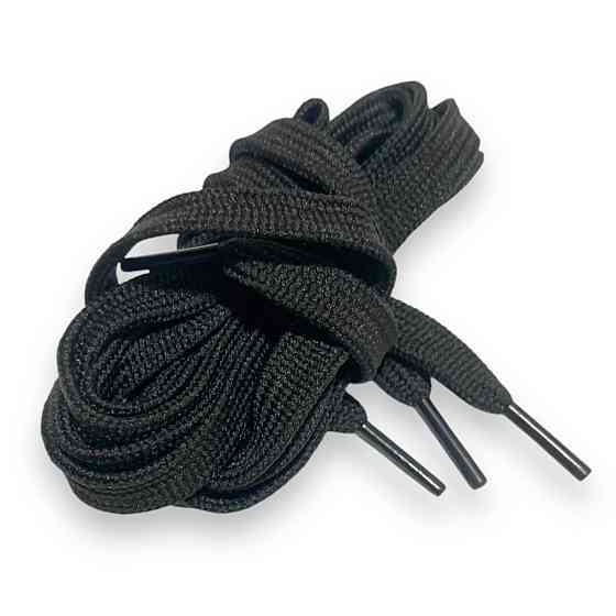 Шнурок взуттєвий міцний чорний прямокутної форми 120 см 2шт Харків