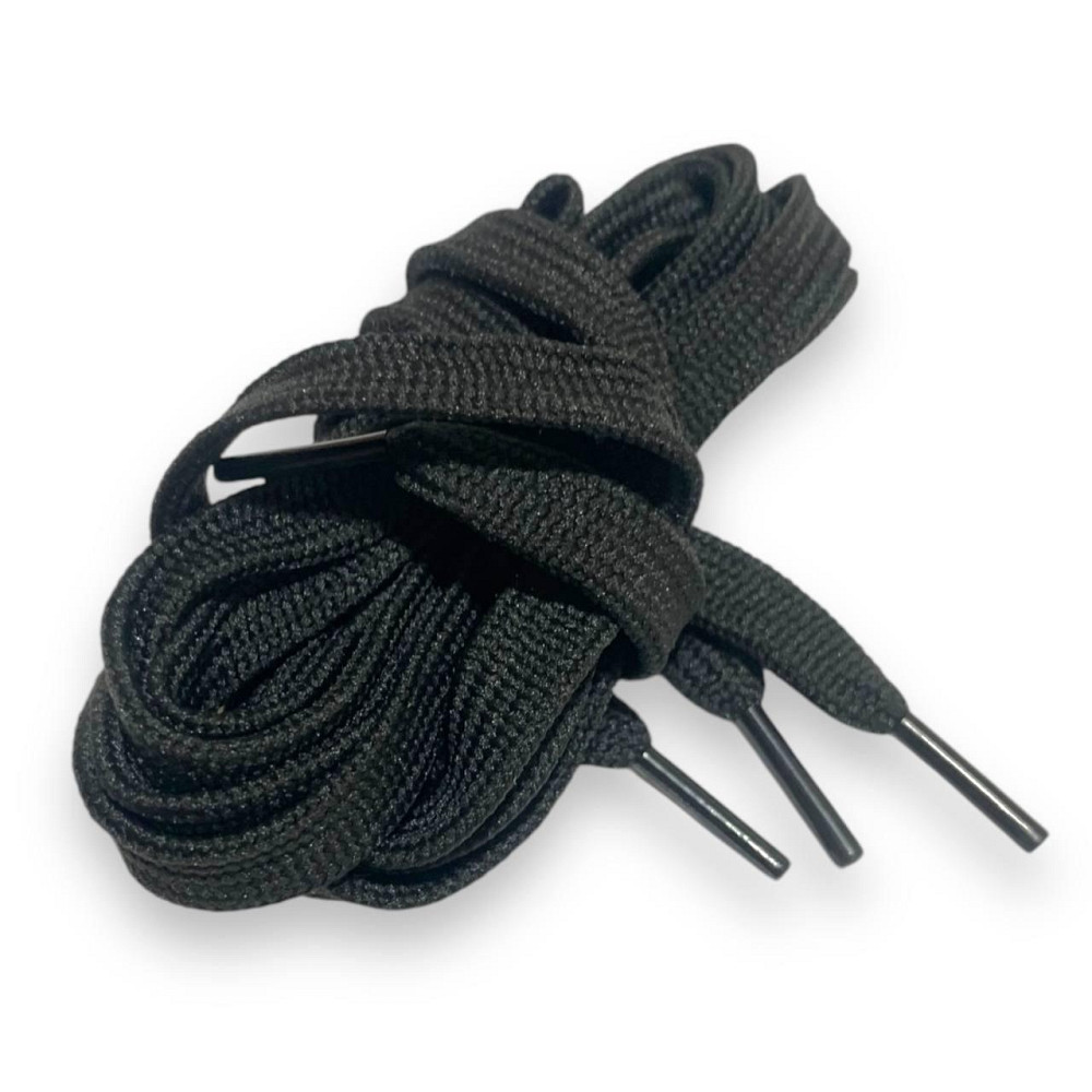 Шнурок взуттєвий міцний чорний прямокутної форми 120 см 2шт Харків - фото 2