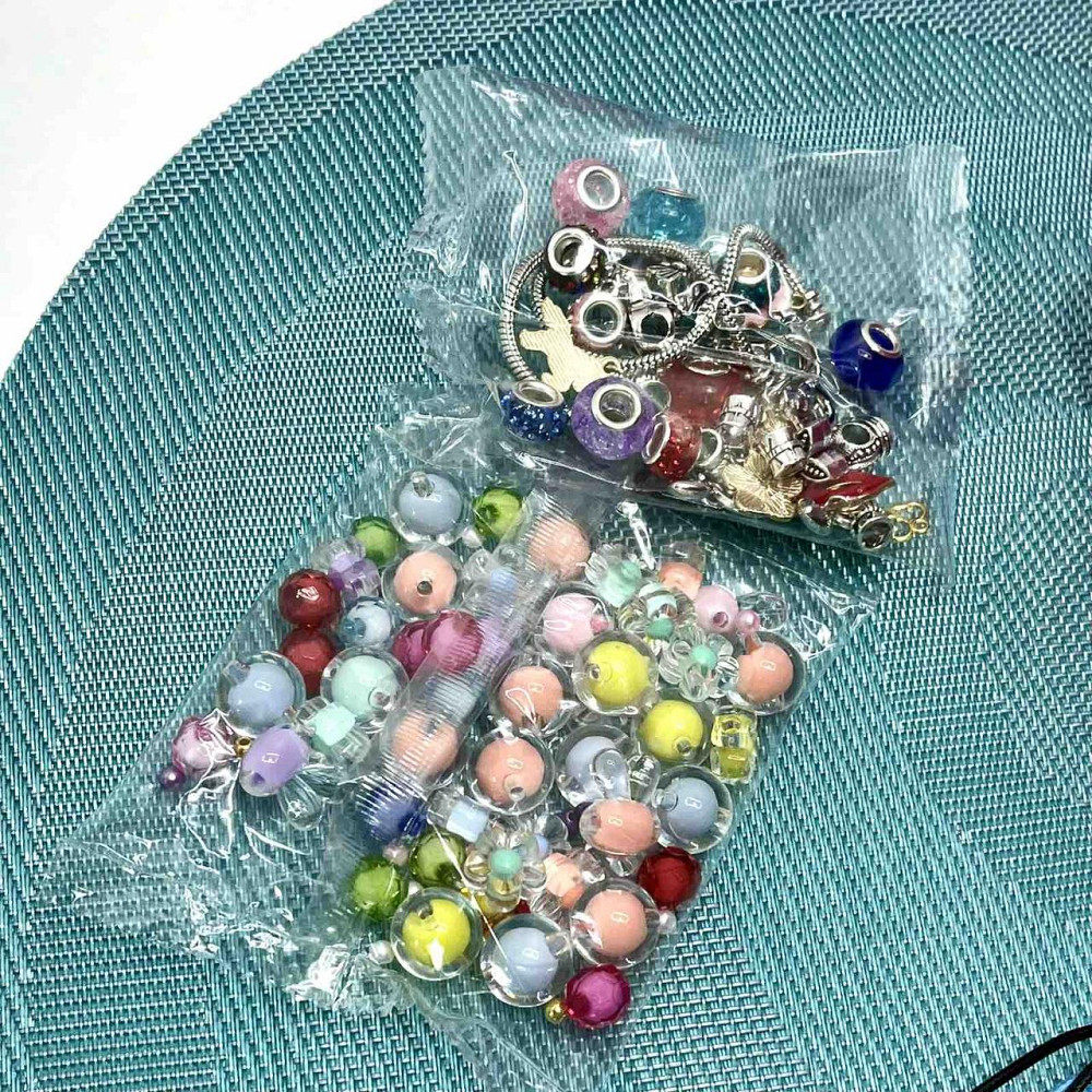 Набір для творчості прикраси дзеркальце набір намистин та підвісок основи для браслетів та намиста пінцет у валізі Рожевий Чернигов - изображение 5