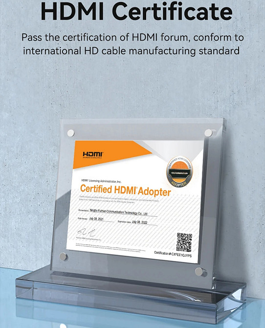 Кабель HDMI M - M, 2.0 м, V2.0, 4K 60Гц, Aluminum Alloy Blue Vention Винница - изображение 10