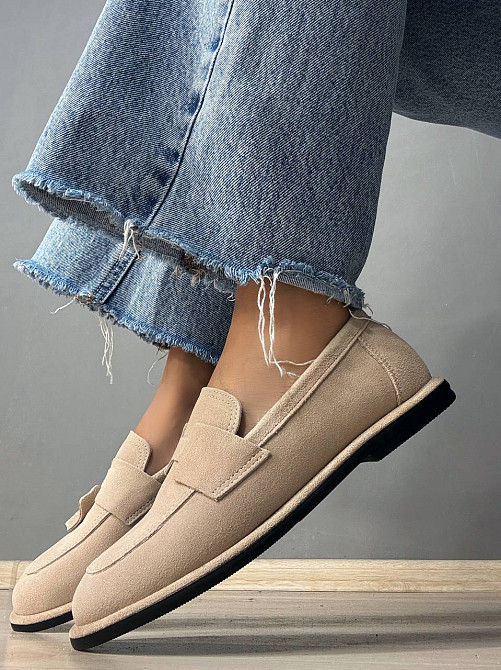 Туфли женские Hengji 560-5 замшевые лоферы бежевые, 38, 24 см Киев - изображение 12