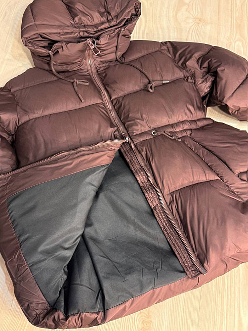 Куртка жіноча A-N 9020-1 подовжена з капюшоном і затяжкою талії коричнева, коричневий, 42 Київ - фото 2