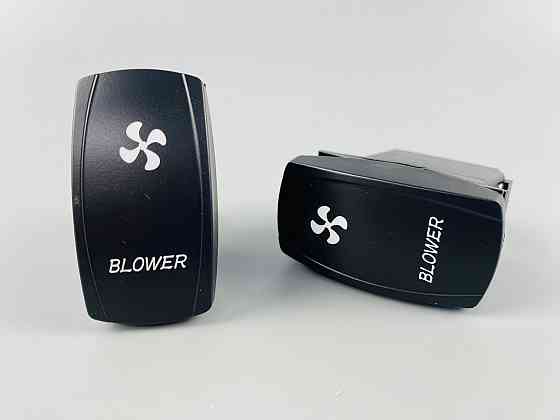 Клавіша вимикач ON-OFF, 4 ніжок, синя підсвітка, малюнок "додатковий вентилятор". Мукачево