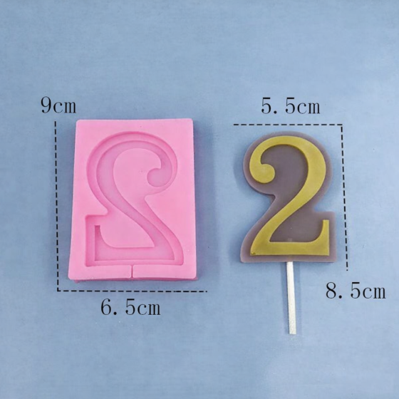 Молд силіконовий цифра 2 універсальний 90 на 65 мм рожевий Київ