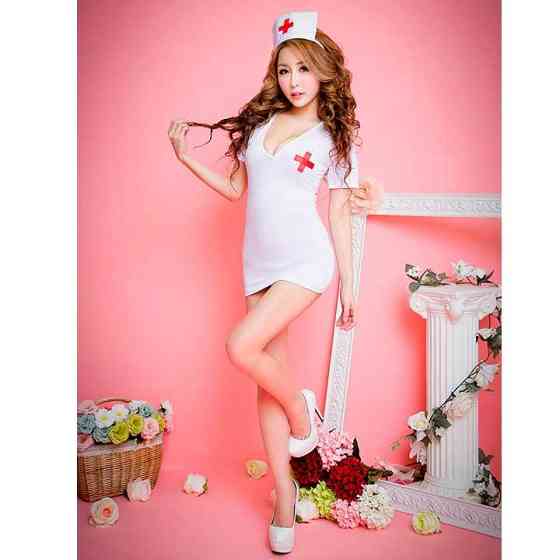 Костюм "Хтивої медсестрички" - S/M - Білий – Рольові костюми Вінниця