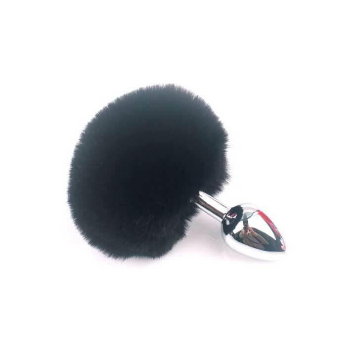 Анальна пробка з хвостиком - Чорний- 7,5 * 2,8 см - Анальні іграшки Вінниця - фото 1