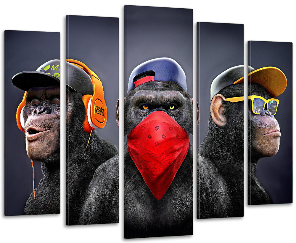 Модульная картина в гостиную / спальню Три мудрые обезьяны Art-480_5 ( 80х118см ) 115x170 см Киев - изображение 1