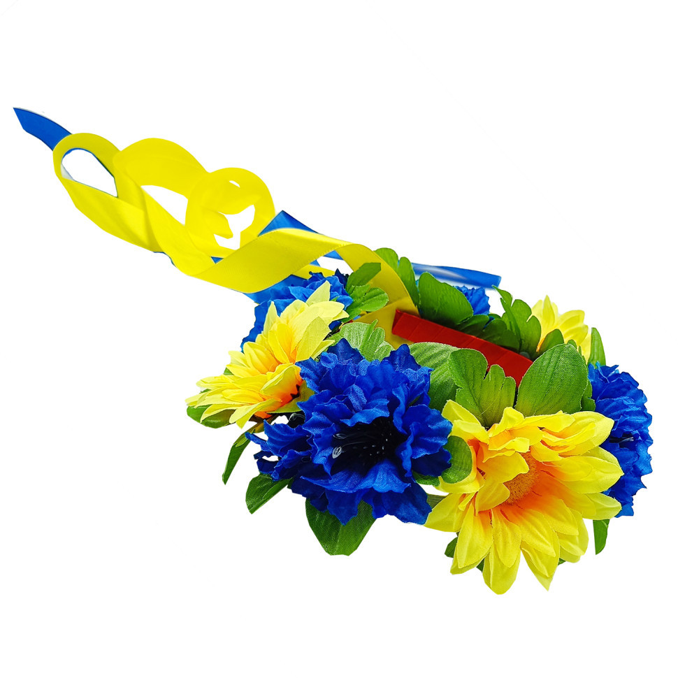 Обруч-вінок "Український" 0205-710 з об'ємними квітами Вінниця - фото 1