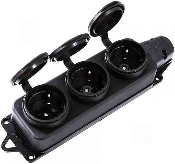 Каучук Розетка наружной установки тройная с заглушками Харьков