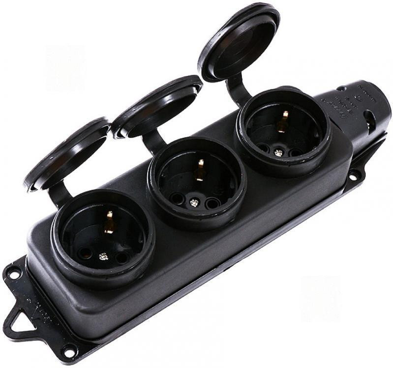 Каучук Розетка наружной установки тройная с заглушками Харьков - изображение 3