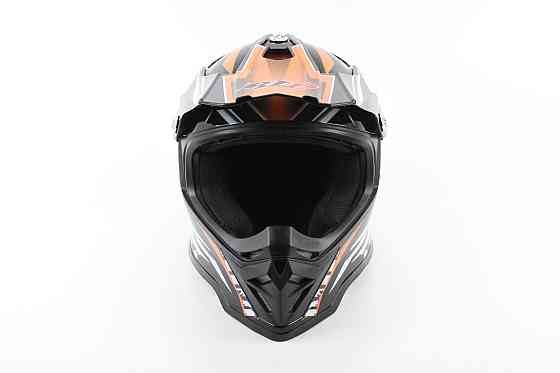 Шолом кросовий/ендуро/АТV BLD-819-7 М (57-58см), ЧОРНО-ПОМАРАНЧЕВИЙ Киев