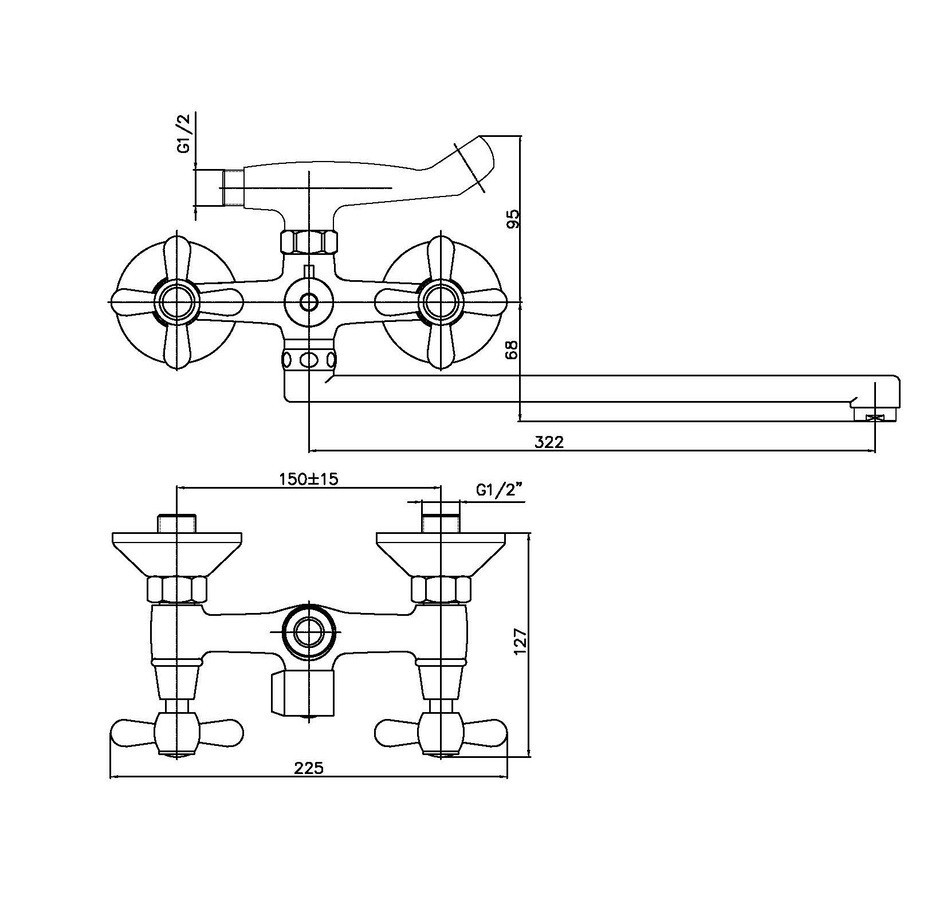 Змішувач для ванни Haiba Dominox 140   ( HB0064 ) 37073 Харків - фото 3