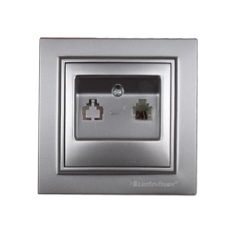 Розетка телефонна, Enzo  срібний камінь Дніпро - фото 1