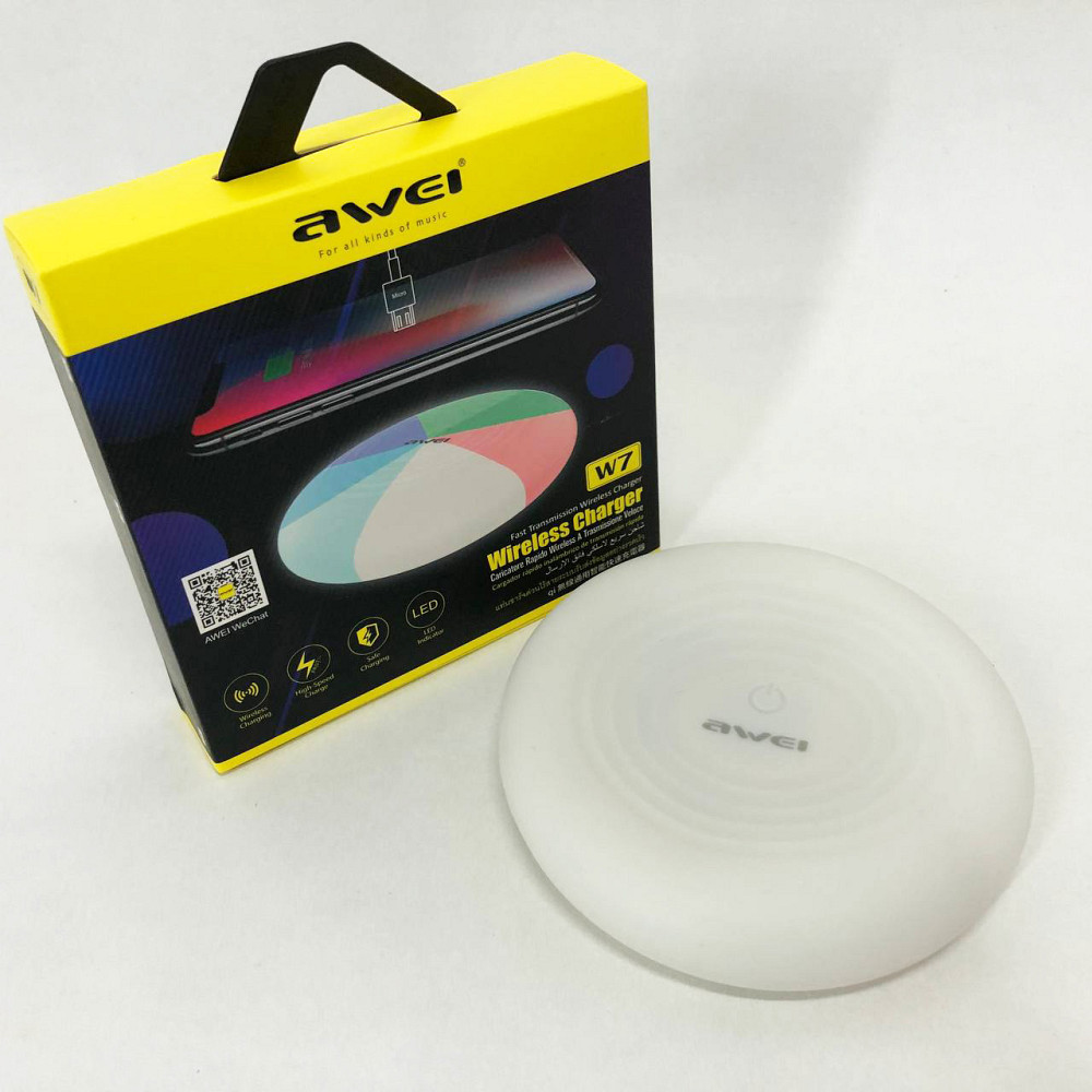 Бездротова зарядка з підсвічуванням 7 кольорів 10W 7 COLOR Awei W7 + WIRELESS CHARGE VD-92 Львів - фото 20