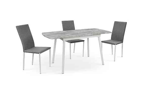 Стіл Соло 110(+35)*70 білий метал/базальт Київ