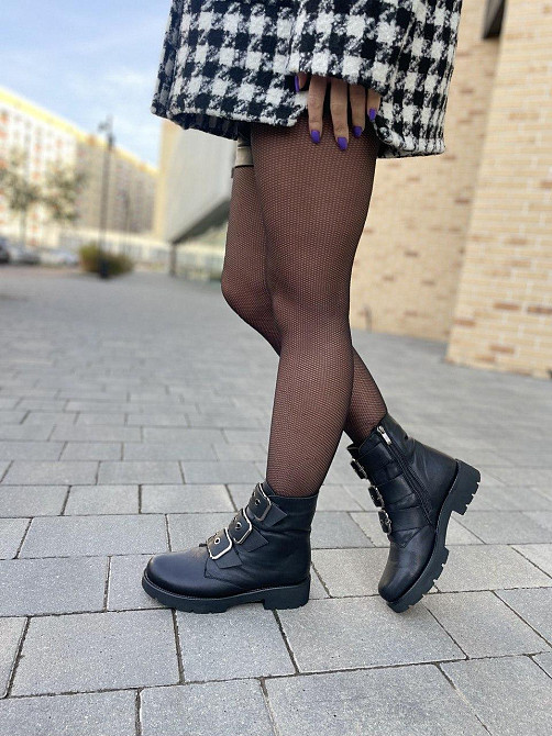 Liya Черевики жіночі LIYA чорні натуральна шкіра зима висота 13 см розмір 38 (2836) Коломия - фото 6