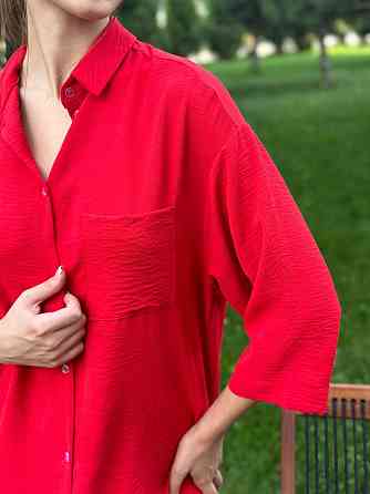 Костюм-двійка жіночий літній креп-жатка Червоний L Харків