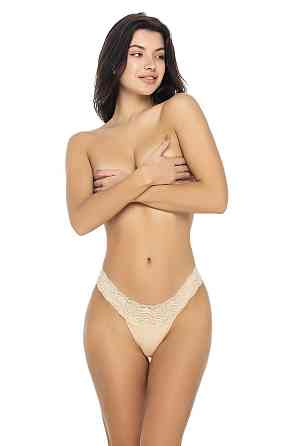 Стринги мереживні бавовна 2 шт. в уп Lans 22/030 S, Бежевий Київ