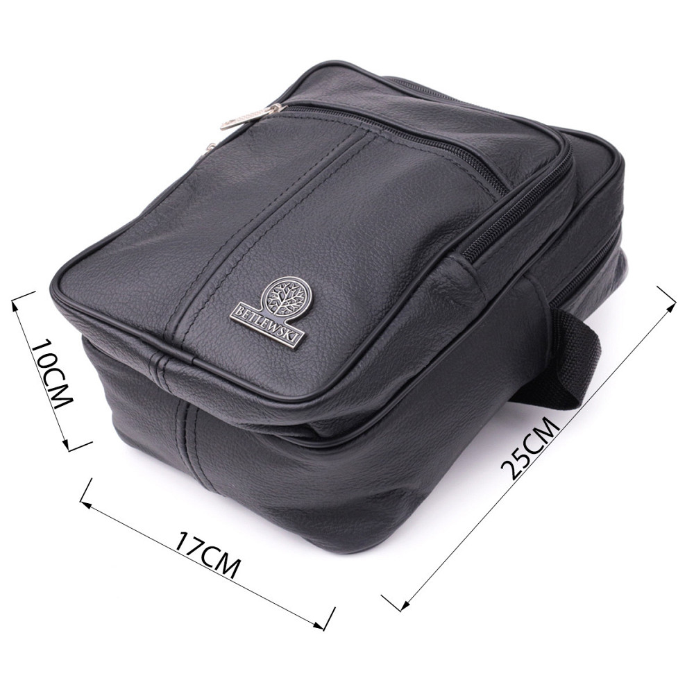 Вместительная мужская вертикальная сумка из натуральной кожи Vintage sale_15111 Черный Киев - изображение 3