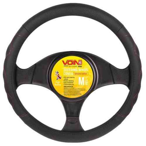 Чохол на кермо VLOD-L283 чорн-червоний M, перфорована шкіра Харків