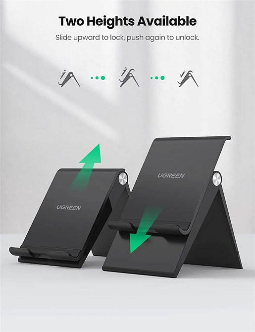 Настільна підставка Ugreen 80903 LP247 Multi-Angle Phone Stand Height Adjustable LP247 (Чорна) Николаев - изображение 9