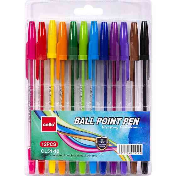 Набір кулькових ручок "Cello" CL-51-12, 12 кольорів Вінниця