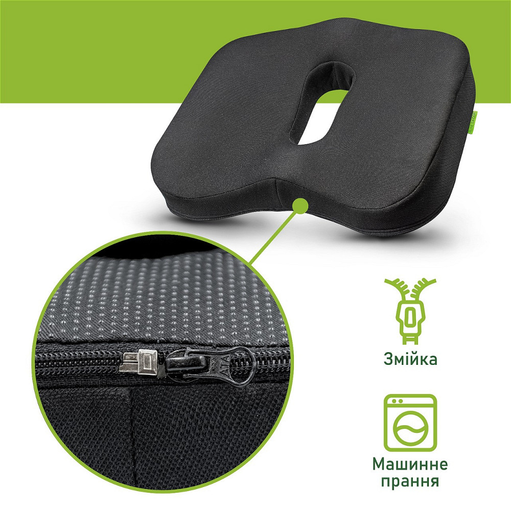 Ортопедична подушка для сидіння Comfort Trip PMF 006 400х450x95 чорна Дніпро - фото 4