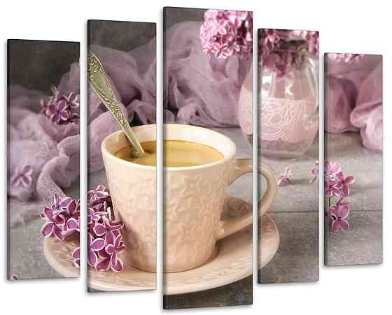 Модульная картина в гостиную / спальню / кухню Утреннее Кофе Art-361_5 ( 80х118см ) 105x150 см Киев