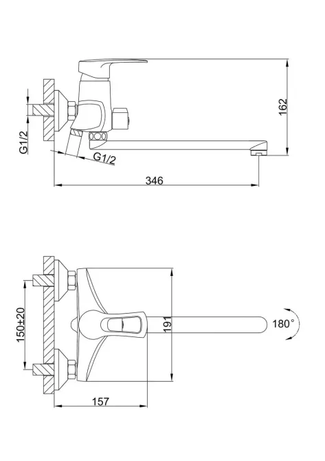 Смеситель для ванны с душевым гарнитуром Frap F2266 хром Киев - изображение 8