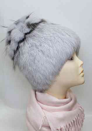 Шапка хутряна жіноча квіточка Белла Сірий Харків