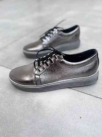 Injers Сліпони жіночі INJERS 195 срібні (весна-осінь, шкіра натуральна) (1304) лише 40р. Коломия