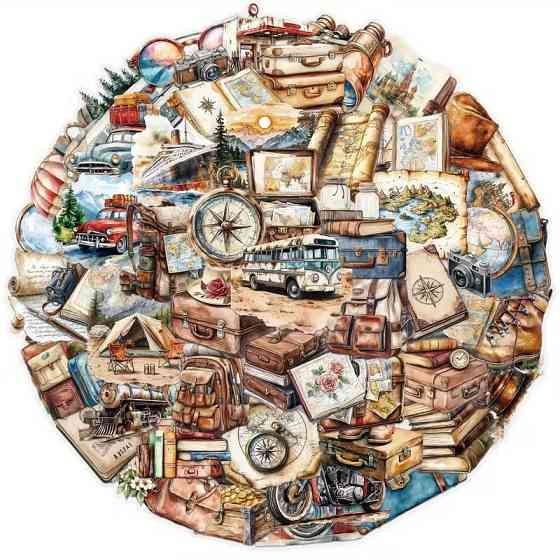 Набір прозорих стікерів 50 шт. у ретро-стилі з подорожами – вінтажні наклейки для декору Київ