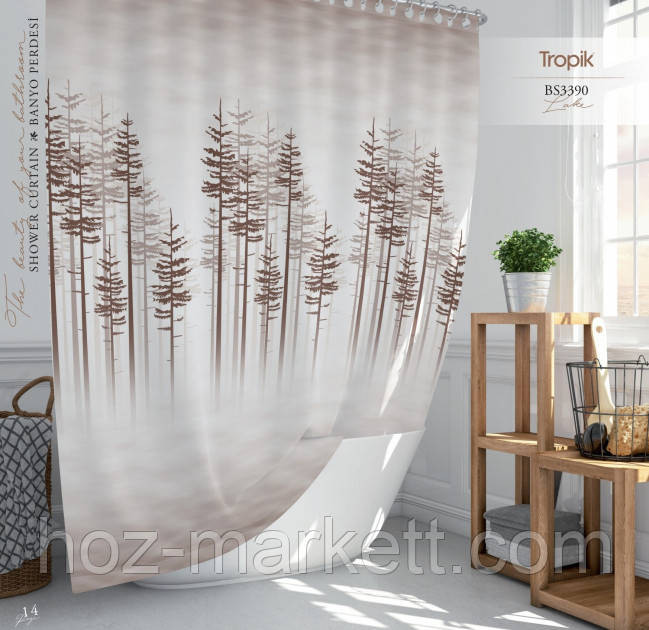 Тканевая шторка для душа Тропик 180 х 200 см Турция лес Харьков - изображение 1