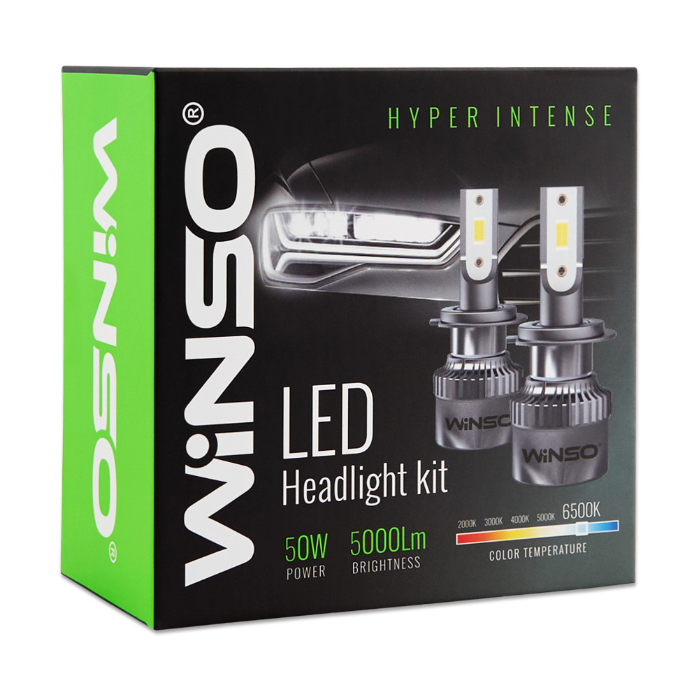 Автолампа Winso LED H7 12/24V 50Вт 5000Лм 6500K CSP3570 2шт Львів - фото 2