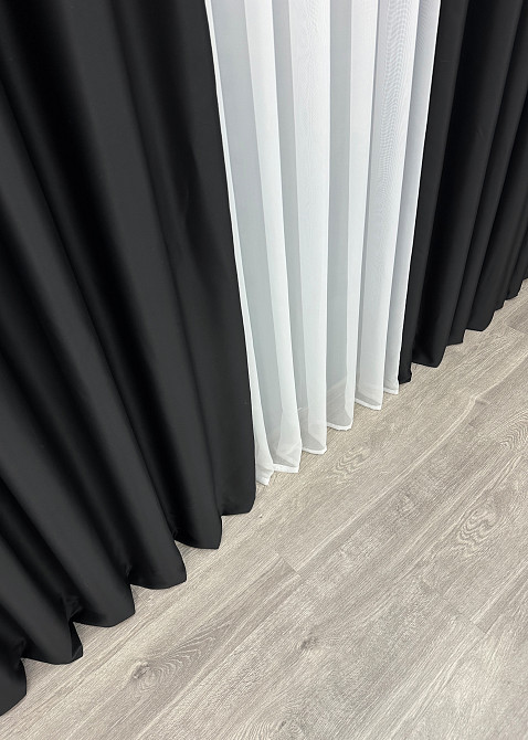 Шторна тканина блекаут, колекція "Midnight" колір чорний 1165ш Київ - фото 14