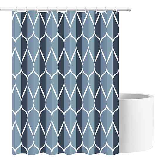 Шторка для ванны водонепроницаемая Bathlux 180x180 см с крючками, занавеска для ванной с рисунком Каменец-Подольский