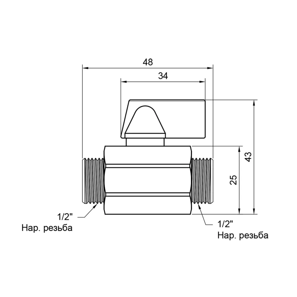Кран кульовий Thermo Alliance Standart "Mini" 1/2" НР SD189W15 Київ - фото 10