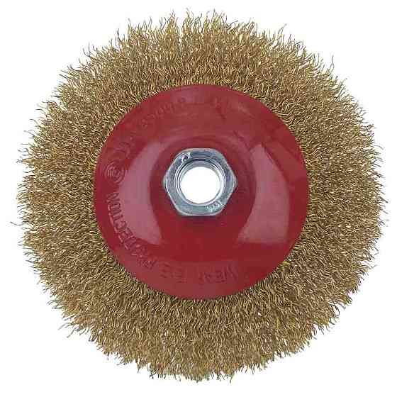 Щетка проволочная конусообразная Ø125мм М14×2мм (латунированная) SIGMA (9016121) Ровно