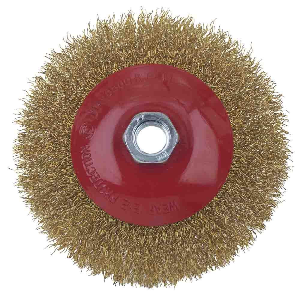 Щетка проволочная конусообразная Ø125мм М14×2мм (латунированная) SIGMA (9016121) Ровно - изображение 3