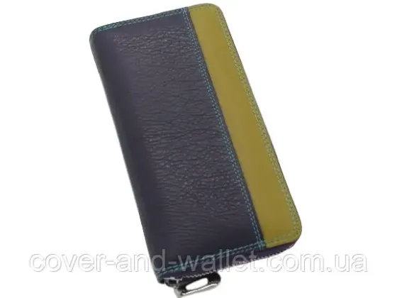 Красивый женский кожаный кошелёк на молнии фиолетового цвета ST Leather Киев