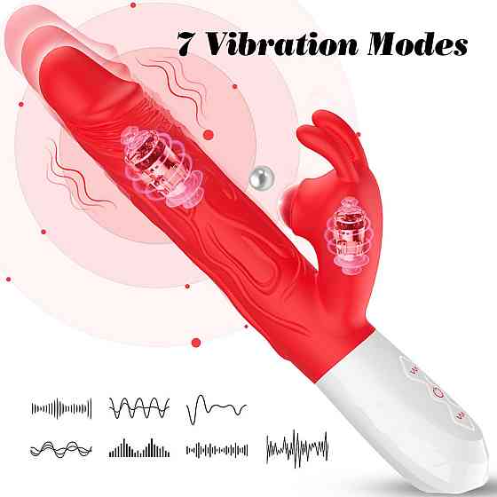 Вібратор B-Series Silicone Vibrator, силіконовий, 10 thrusting and7 Flapping Sex Aura Київ