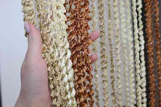 Шторы-нити спираль с люрексом Бежевый с молочно-коричневым 300х300см 1 шт (61-016) Киев