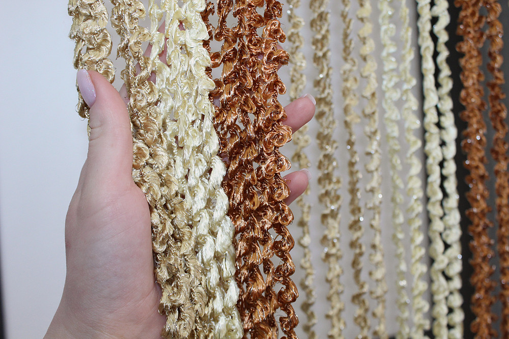 Шторы-нити спираль с люрексом Бежевый с молочно-коричневым 300х300см 1 шт (61-016) Киев - изображение 5