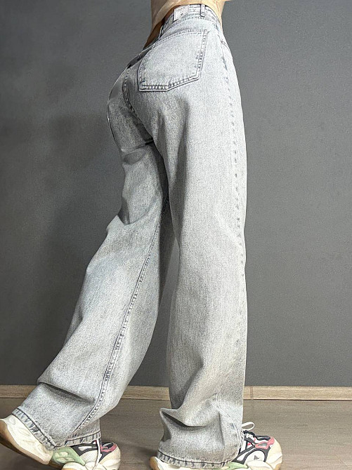 Джинси жіночі Its Basic 2775 STRAIGHT FIT прямі вільні з розрізом і стразами сірі, сірий, 38, 38, 74 см, 100 см Київ - фото 3